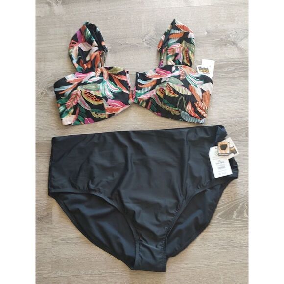 NEW Women’s Size 3XL Time and Tru Bikini Swim Top & Bottoms Vacay Swimsuit - Picture 4 of 11
